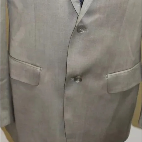 Daniel Hechter Men Blazer Gray Pure Wool Lined 2 Buttons 40R - Picture 3 of 7